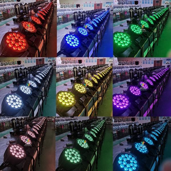 18PCS DMX DJ Disco Professional RGBWA UV Stage 15W/18W LED PAR Can 64 Light