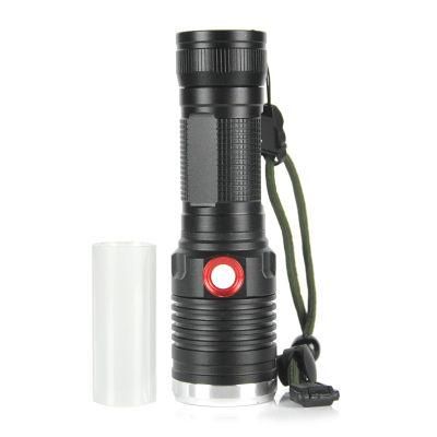 3.7V Xml-T6 High Power Portable 1000 Lumens Aluminum Tactical Zoomable USB Rechargeable LED Flashlight