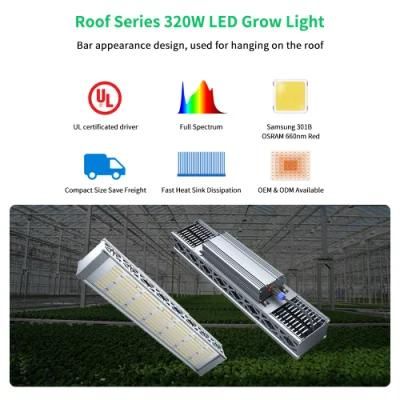 Factory Full Spectrum 320W 0-10V Dimmable with UV IR LED Grow Light for Greenhouse