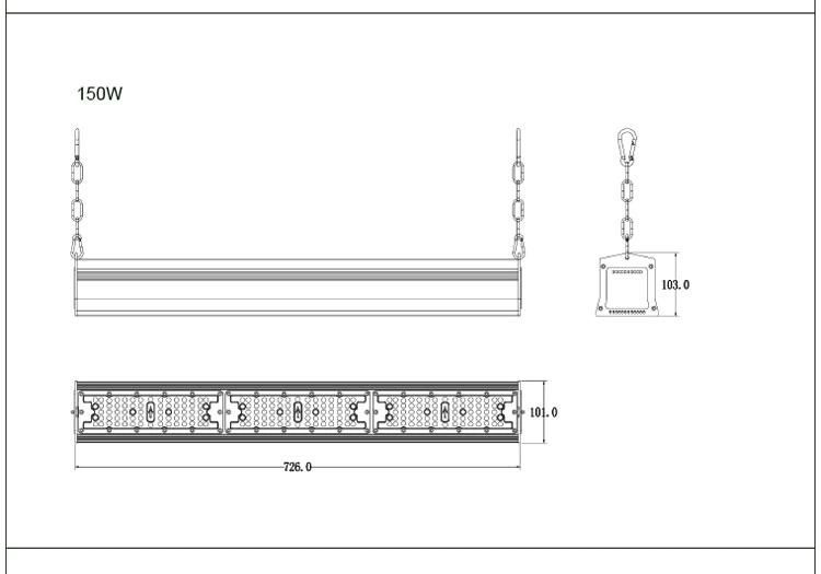 Factory Direct Sale Linear Highbay LED Gym High Bay Light 150W