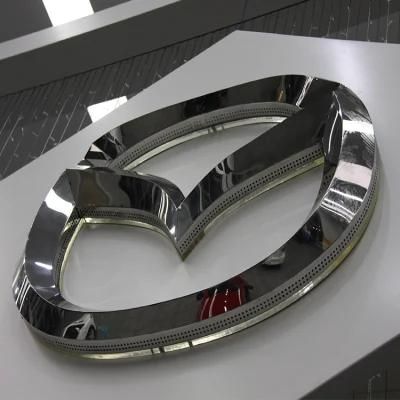 Custom Vacuum Forming Acrylic LED Illuminated 3D Car Logo and Vacuum Auto Dealer Mazda Car Logo Signboard