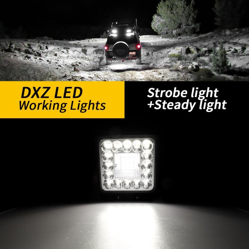 Dxz 4inch Flash Universal Car Truck SUV off Road Flood Spot Lamp Vehicle 123W 41LED 12V 24V Square LED Work Lights