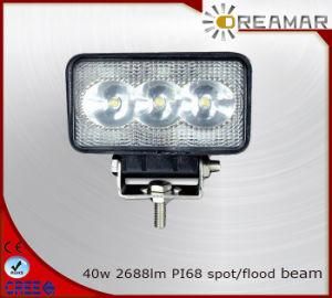 40W 2800lm/2500lm Auto LED Driving Light, 6500K IP68 Rhos E-MARK
