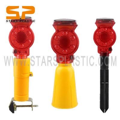 Solar LED Traffic Warning Light with Clamp for Korea Market