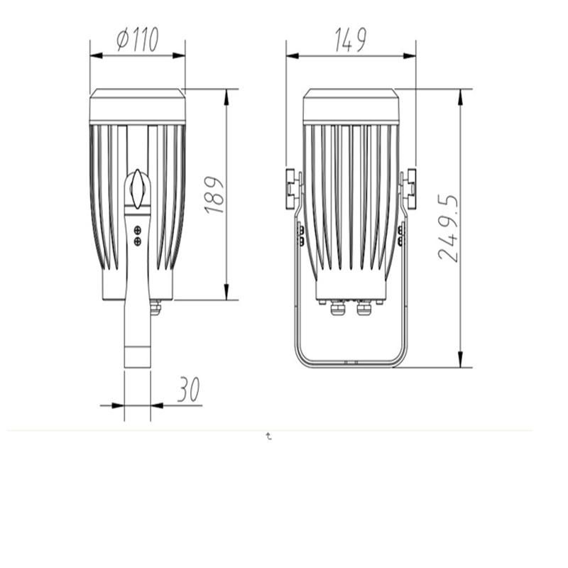 Rigeba Patent Product Diecast Aluminum Housing 9LEDs 3W 27W LED Mini PAR Can Light for Events