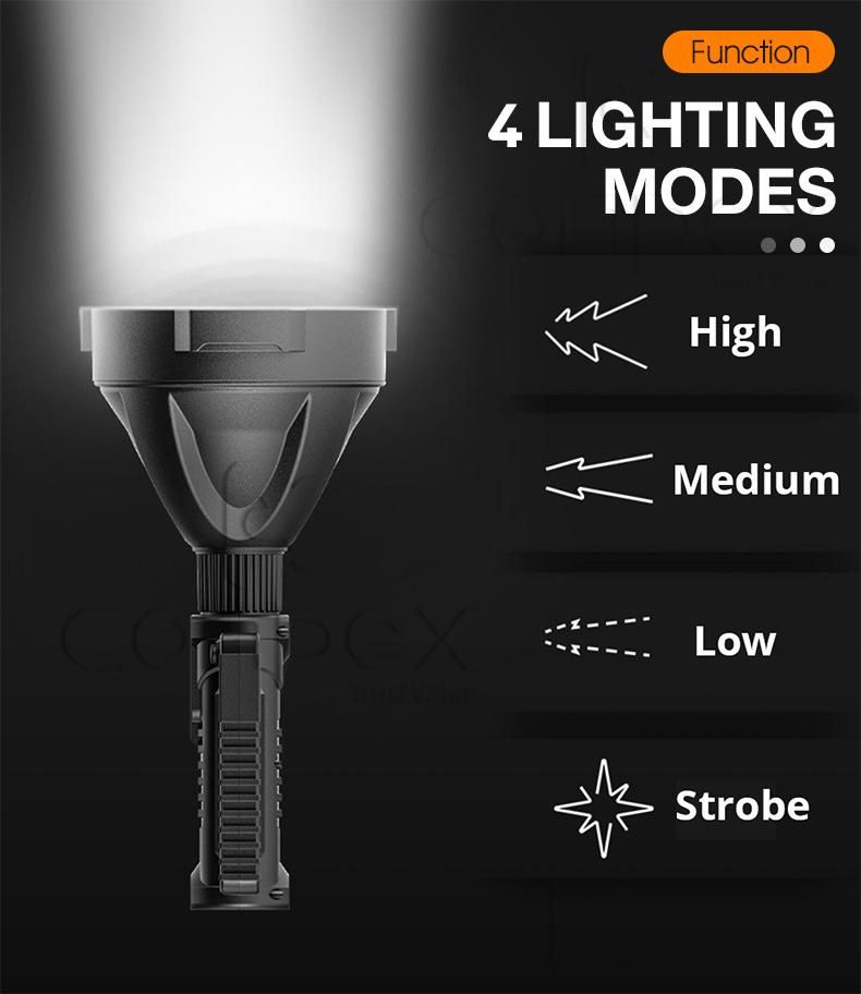 360 Light Emergency Lighting 18650 Power Bank USB Rechargeable Aluminum Alloy Flashlight