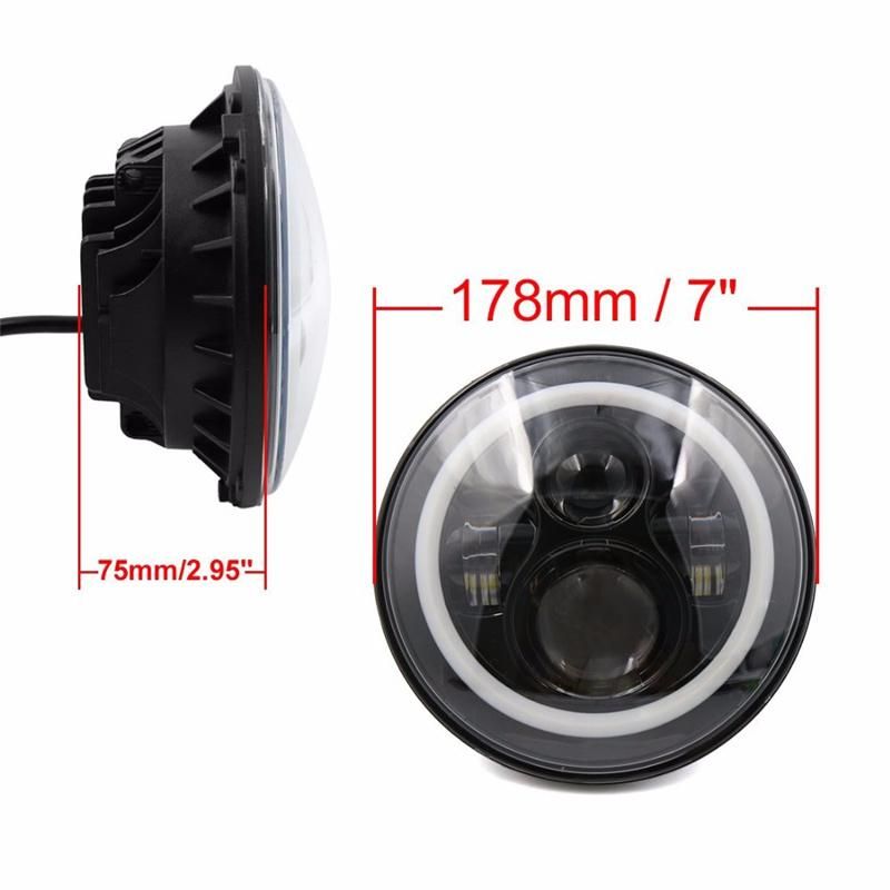 High Low Beam 45W LED Car Headlight with Angel Eyes