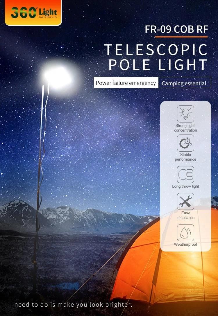Conpex New Telescopic Fishing Metal Rod Outside Camping Light BBQ Beach Camping Outdoor Lights with Portable Bag