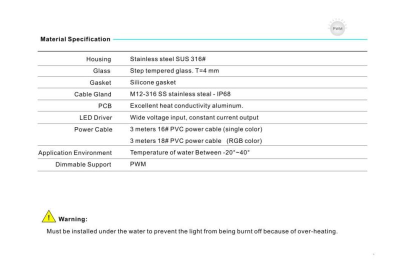 RGB White Blue Round 9 LED 316 Stainless Steel IP68 Marine LED Lights