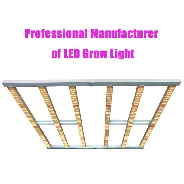 Foldable Full Spectrum 640W Samsung Lm301h Lm301b W/UV/IR Indoor Greenhouse Strip Bar Dimmable LED Grow Light with 6 Bars for Cann Medical Plant