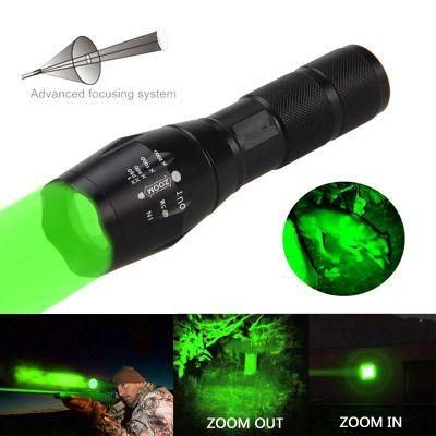 Aluminum Alloy Waterproof Tactical Backup Torch LED Green Light Flashlight