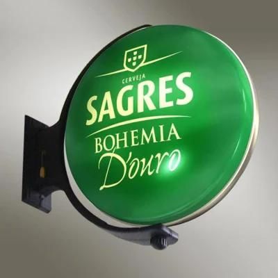 Outdoor Wall Mounted LED Rotating Light Box Sign for Beer