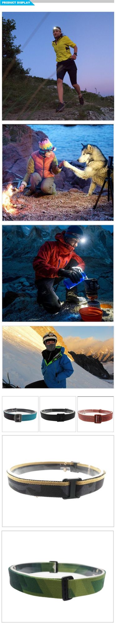 Custom Elastic Bands for Headlamp Adjustable Nylon LED Headlamp Band