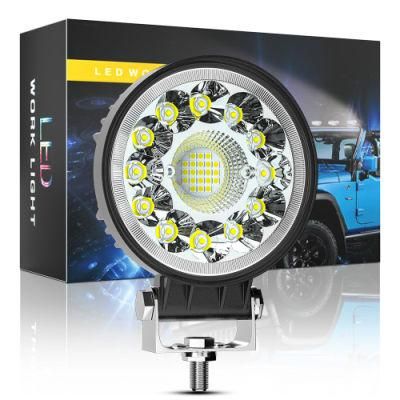 Dxz Round 4inch 33LED 25mm 3030 Chips Spot Lighting Offroad Tractor Rechargeable LED Work Light with DRL for Car /Offroad/Truck