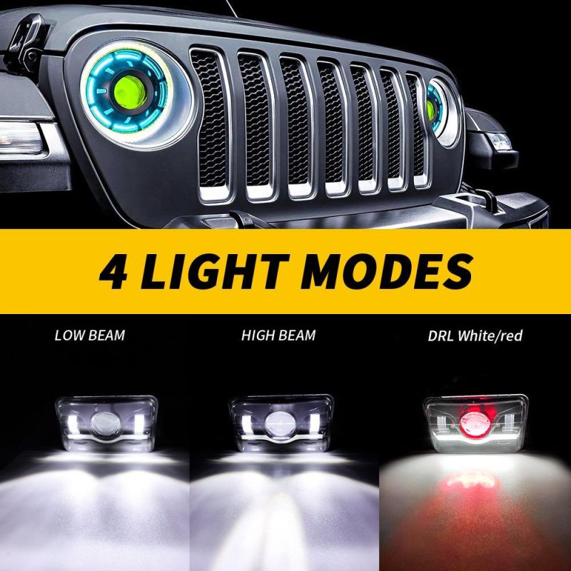 Dxz Truck Accessories 5inch LED Headlight Wave Shape with DRL for Jeep Wrangler High/Low Beam LED Headlight for Trucks Motorcycle