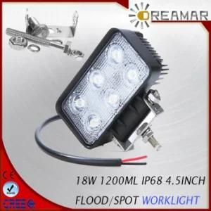 4.5inch 1200lm Square 18W LED Work Light for Car, Jeep. Truck, Offroad, ATV, UTV, 4X4