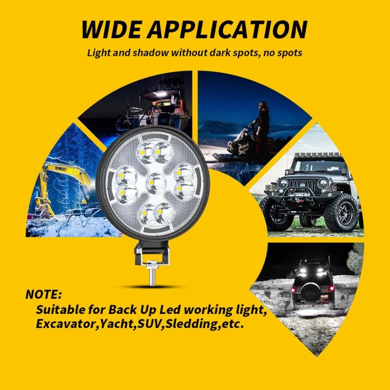 Dxz Car LED Work Light Bar 4X4 Offroad Headlight 21SMD Double Color Spotlights for SUV ATV Motorcycle Flashing