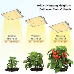 LED Grow Light Indoor Plant Grow Light Hangers Adjustable Full Spectrum Grow Light for Seedling Veg Flower Fruits