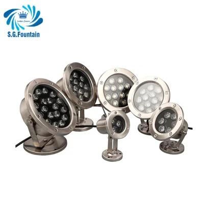 Stainless Steel 304 Water Fountain Pool Light IP68 24V LED Lamp