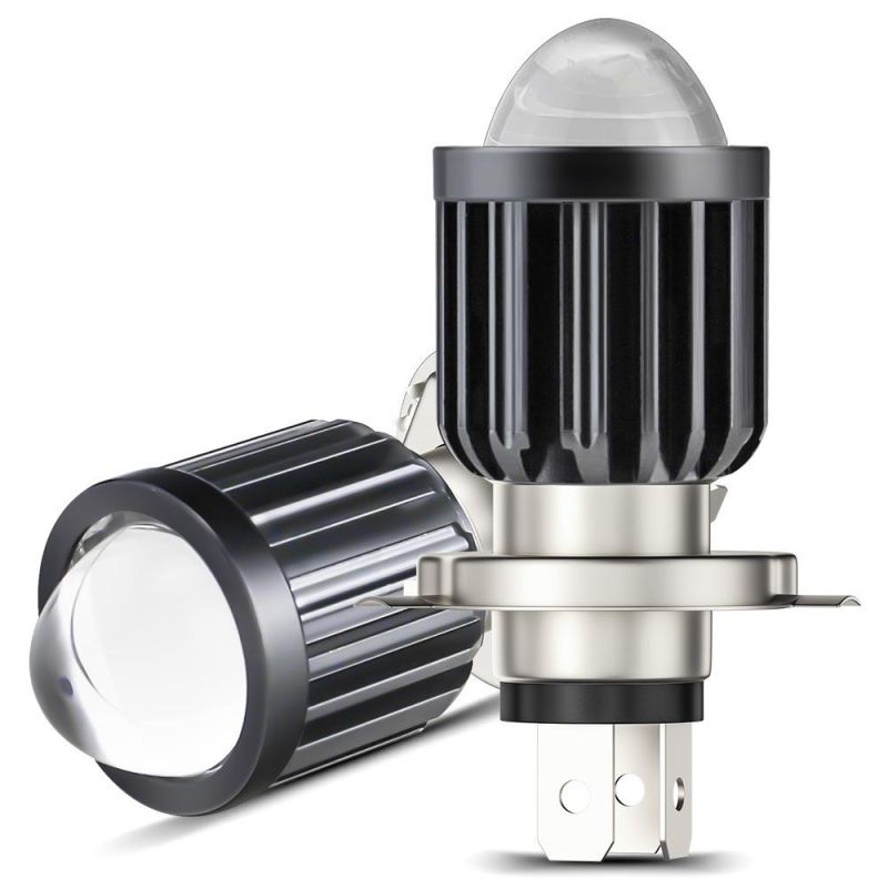 Dxz LED 30W Small Steel Cannon Spotlights Motorcycle Modified Lens Headlights H4 H6 Far and Near Beam Double Color Headlights