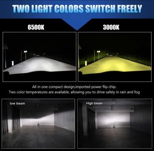 H1 H3 H11 Kit Lampada Alto Baixo 6000K CREE LED H4 H7 LED Carro R8 LED Automotivo 12V 24V C6 Dual Color 6000K 3000K 3800lm LED Fog Light Car LED Headlight