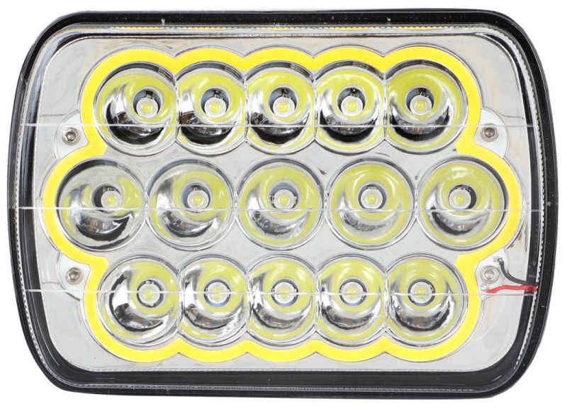 New 0745p 7.0 Inch 45W Square Auxiliary DRL Light High Low Beam H4 LED Motorcycle Light with Diaphragm/Aperture/Halo/Ring White Red Yellow Blue Green Colors
