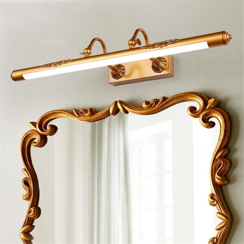 Adjustable Retro Bathroom LED Mirror Light Bronze Carved Bathroom Cabinet Vanity Mirror Light (WH-MR-42)