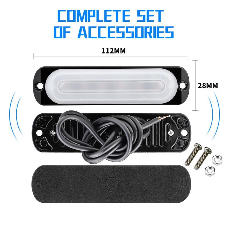 Dxz 12V-24V Car Accessories Flash Side Lights 6SMD 18W Ultra-Thin Driving Warning Light Taillight Vehicles LED Lamp
