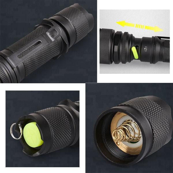 Waterproof Zoomable Tactical Hunt Aluminum LED Flashlight