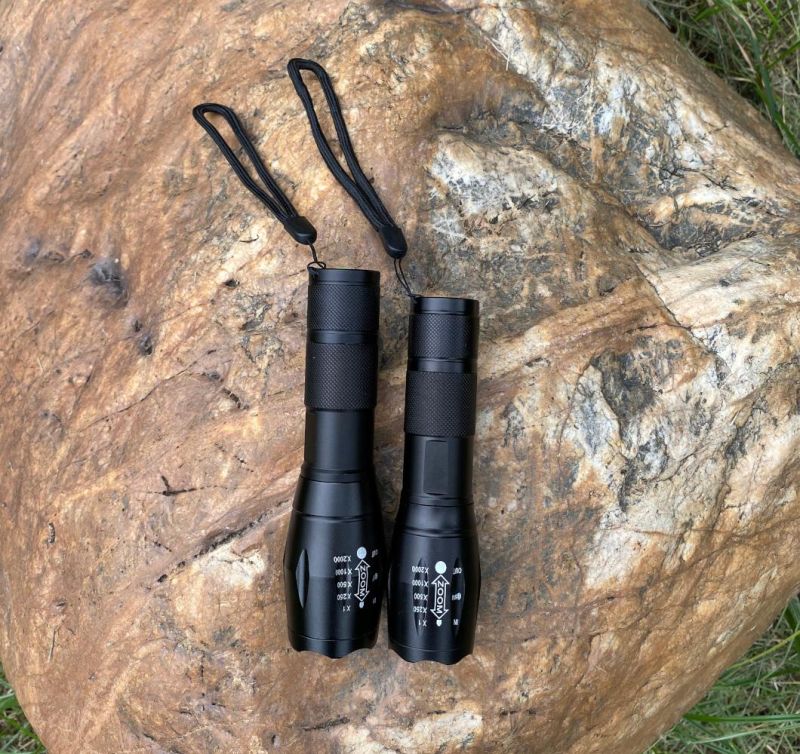 USB Rechargeable Outdoor Camping Searching Aluminum LED Flashlight