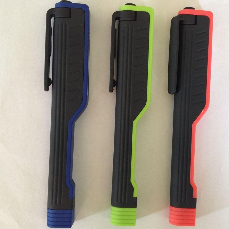 COB LED Pocket Pen Shape Work Light Torch with Powerful Magnetic Base & Rotating Magnetic Clip Flashlight