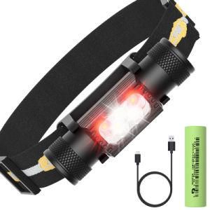 Factory Supplier New Arrival High Quality LED Waterproof Frontal Headlamp Red Light 18650 Recharge Head Light