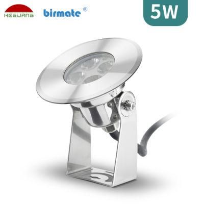 White Color Ik10 Tempered Glass Cover 5W SS316L LED Underwater LED Swimming Pool Light