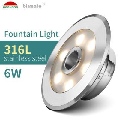 SS316L Stainless Steel IP68 Waterproof 6W LED Underwater Fountain Pool Light