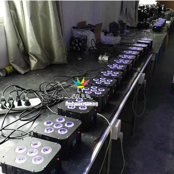 6PCS Rgbwap 6in1 Battery Wireless DMX512 LED PAR Can