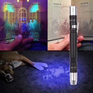 Mini Pen UV Flashlight 2 in 1 Multifunctional 395nm Ultra Violet Torch White Purple Pen Light Detector Torch for Test