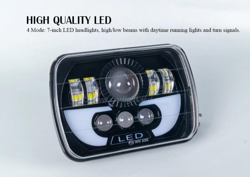 5X7 Inch LED Truck Headlamp Work Lamp with Hi/Lo Beam and Daytime Running Light