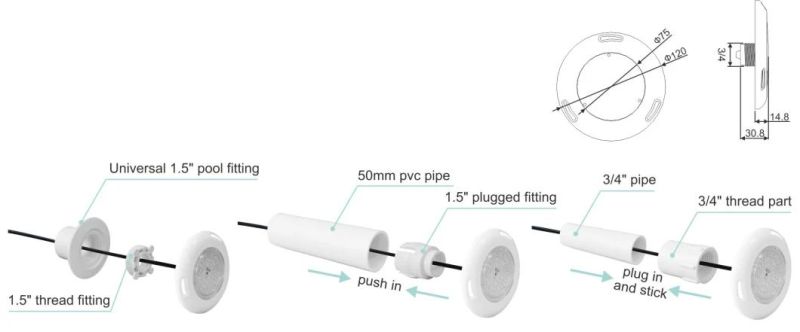 Hot Sale Ultra-Thin Design 12V 6W IP68 Swimming Pool RGB LED Underwater Light