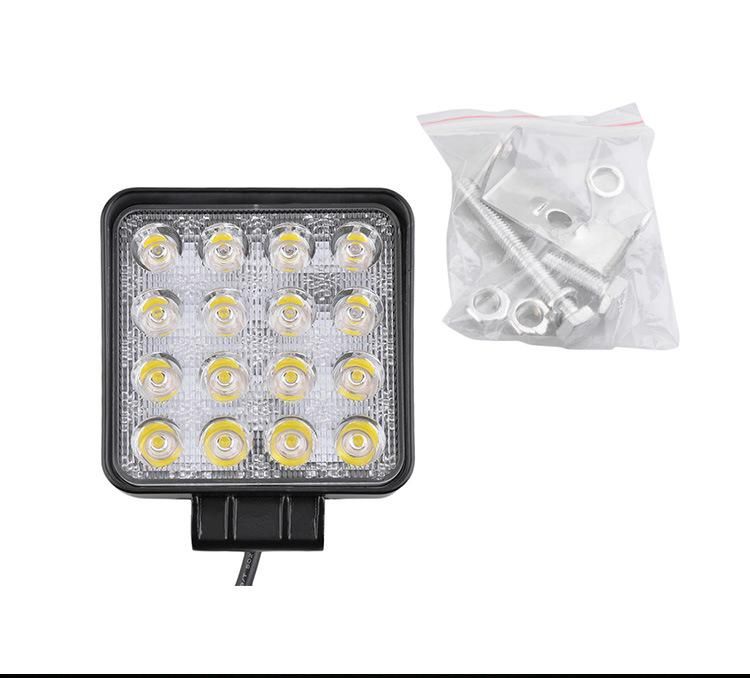 48W LED Work Light Square Spotlight 12V 24V Offroad LED Light for Truck Offroad 4X4 4WD Car SUV ATV