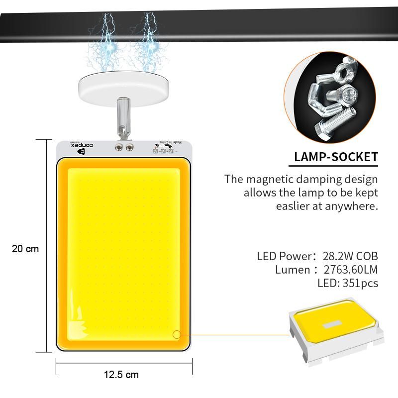 Conpex Wholesales Portable Night Emergency Lighting Dual Color COB Outdoor & Indoor Camping LED Lights