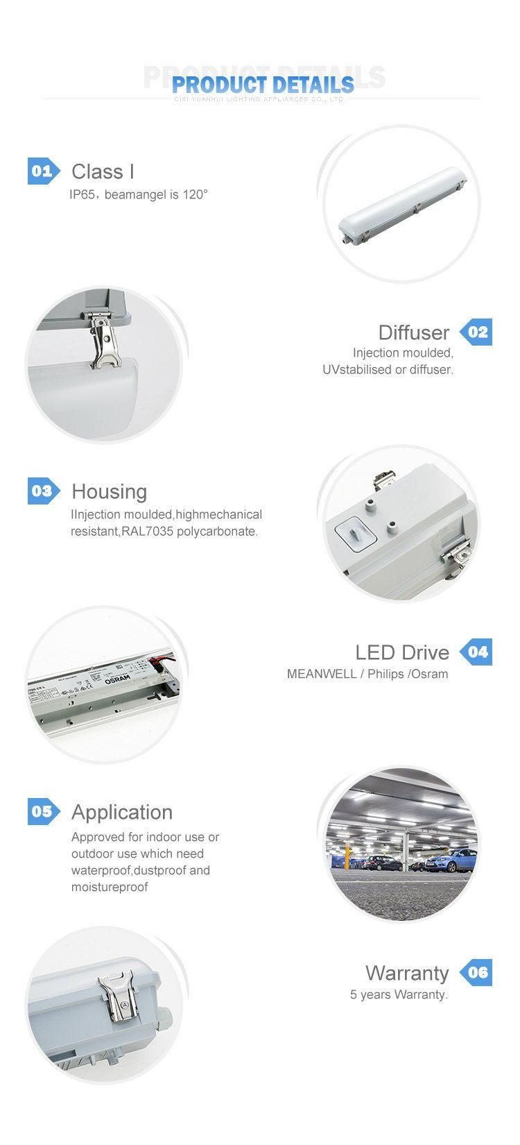 Lighting Fixture, Ence GS RoHS 3FT 5FT 6FT LED Waterproof Light, Tri-Proof Light for Park Lots, LED Pendant Light
