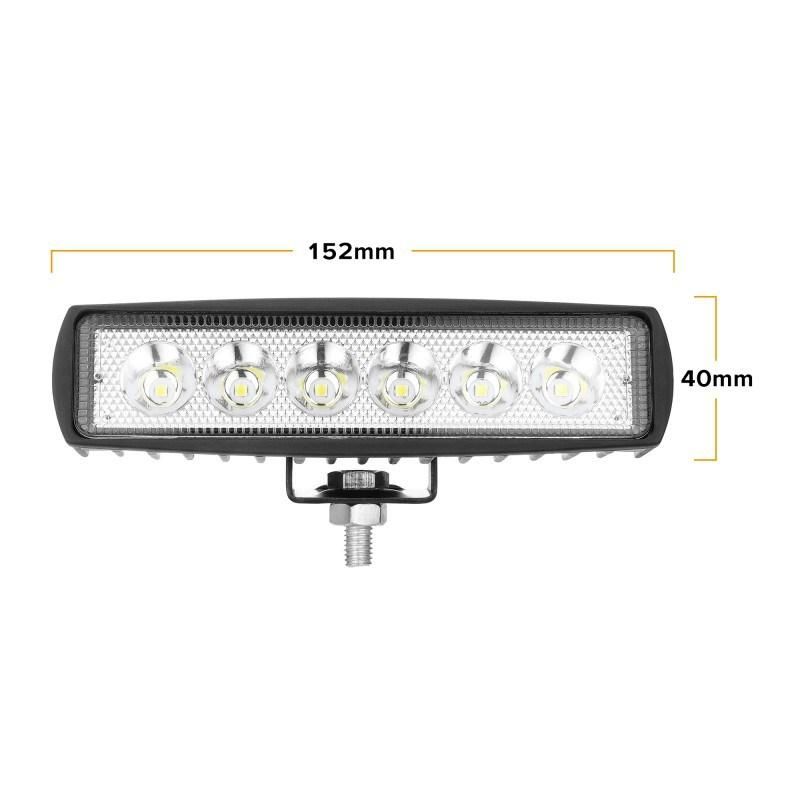 12V 24V Single Row LED Light Bar 18W Work Light Offroad LED Lights for Trucks Tractor Auto Light Spot Flood Metal Bracket