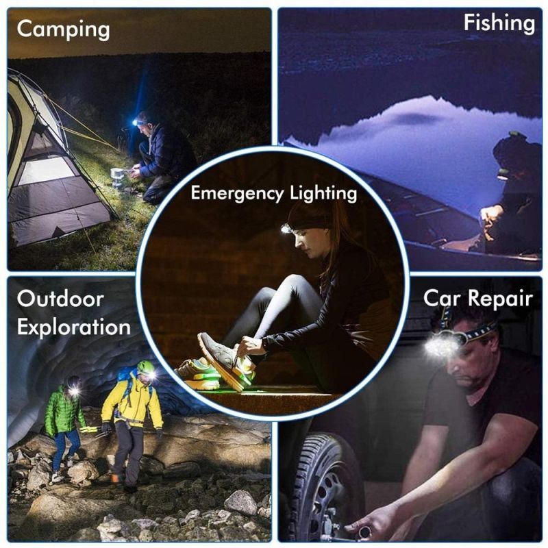 8modes 8 LED Waterproof Head Torch 18650 Headlight Headlamp for Camping Fishing Car Repair Outdoor Hiking