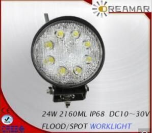 24W 2160lm Auto LED Driving Light for SUV 4X4 Offroad Truck