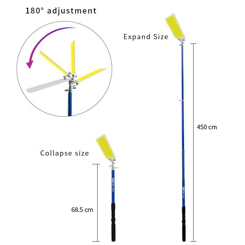 Super Bright Portable LED Light Fishing Rod Outdoor Camping Light with COB Board Working Light