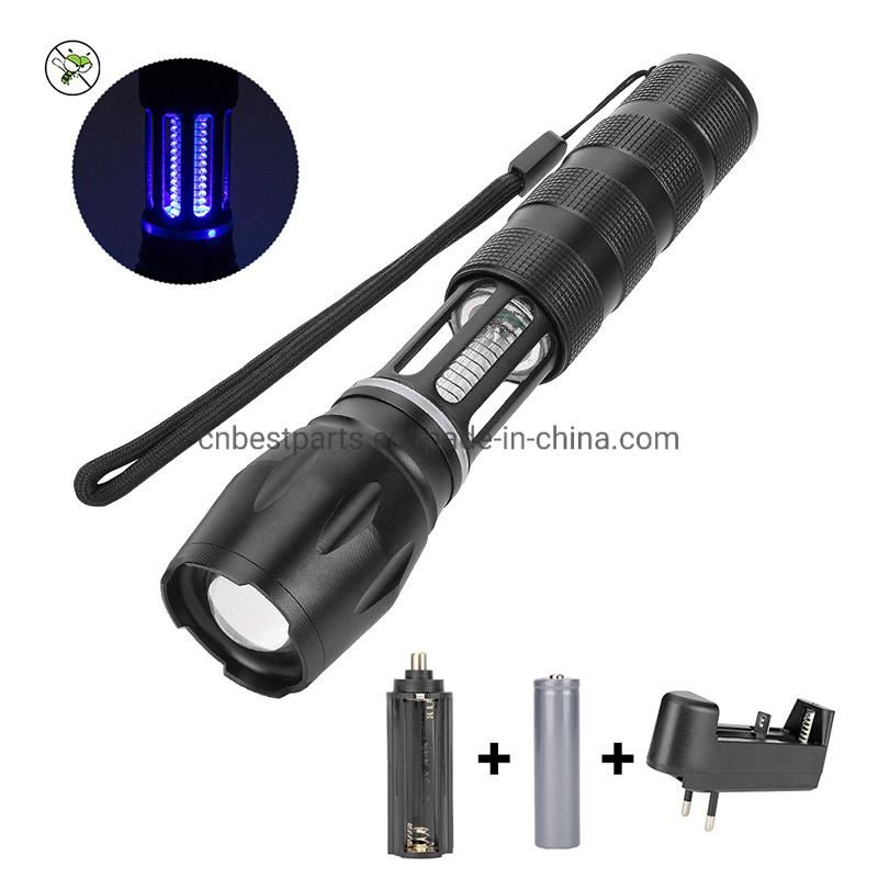Wholesale Quality Household Suction Mosquito Killer Torch Light Outdoor Portable Camping Torch Lamp Portable Rechargeable Zoomable LED Flashlight