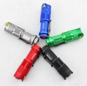 Customized Color Logo Mini Zoom LED Flashlight Sk68