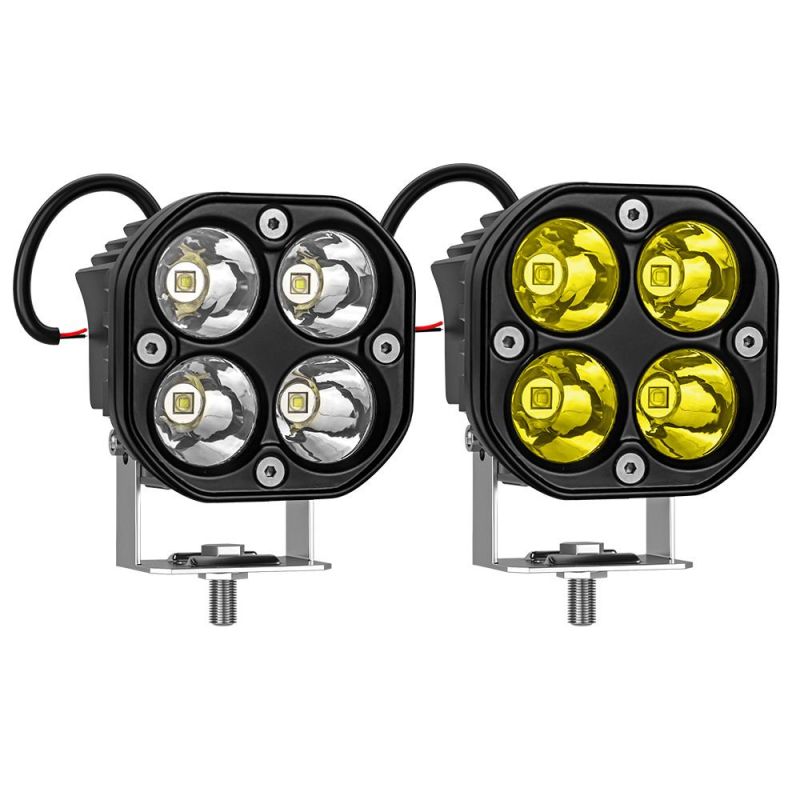 Dxz LED Yellow Driving Fog Lights 3inch 40W Waterproof Driving off Road Work Lamps for Wrangler 4X4 Auto Car Jeep Truck ATV UTV Boat Motorcycle Bait
