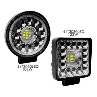 Offroad 4inch 4X4 123W 108W Car LED Working Light Round Square Work Light for Car Roof SUV Truck