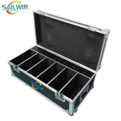 USA Stock 9X18W Rgbaw UV Battery Powered Wireless DMX LED Flat PAR Light with Charging Flight Case